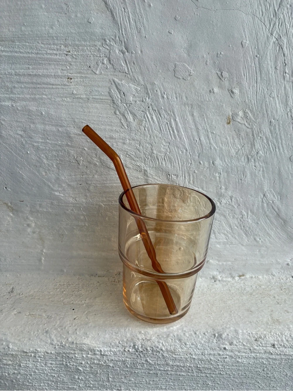 13 oz. Amber Glass Tumbler Water Cup with Straw